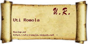 Uti Romola névjegykártya